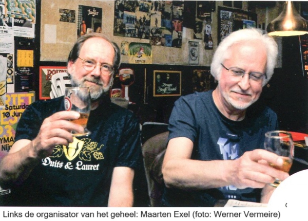 30 jaar Bierproefavond Arnhem, links organisator Maarten Exel